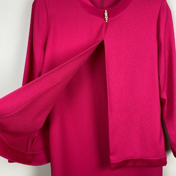 Vintage Henry Lee Dress 12 Pink Layered Look Blazer Long Sleeve Union‎ Label Vtg - Picture 6 of 11